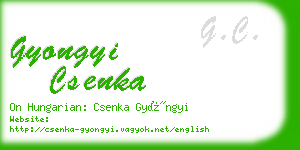 gyongyi csenka business card